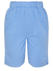 Yours Curve Mid Blue Cool 100% Cotton Shorts - Image 5 of 5
