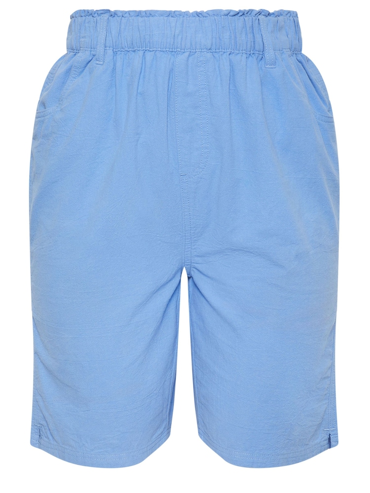 Yours Curve Mid Blue Cool 100% Cotton Shorts - Image 5 of 5