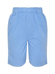 Yours Curve Mid Blue Cool 100% Cotton Shorts - Image 9 of 9