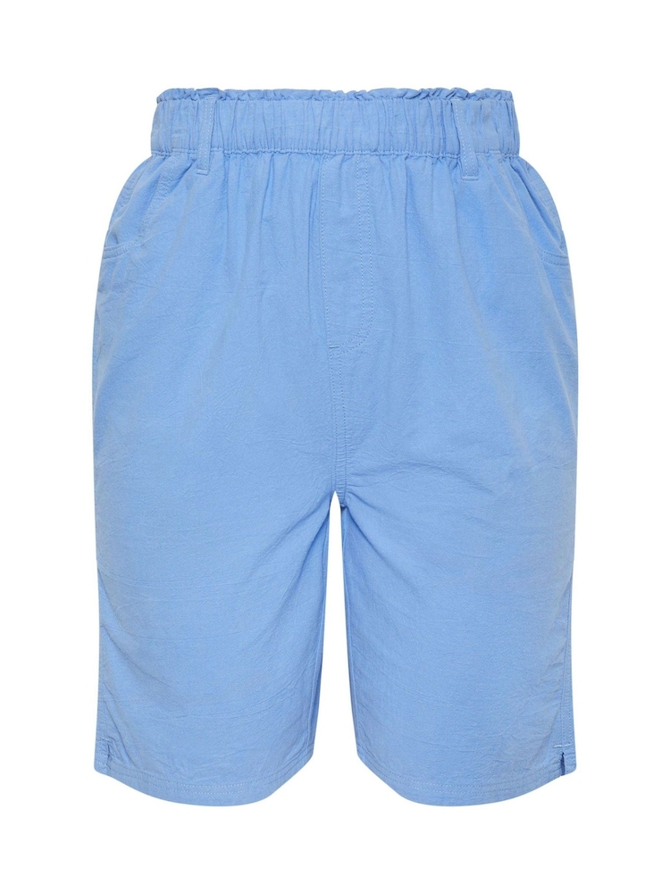 Yours Curve Mid Blue Cool 100% Cotton Shorts - Image 9 of 9 Yours Curve Mid Blue Cool 100% Cotton Shorts - Image 9 of 9