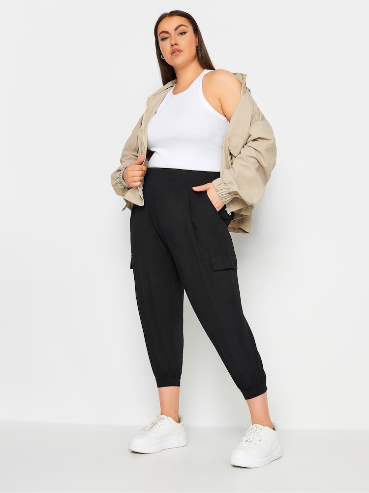 Negro - Yours Curve Cropped Cargo Harem Trousers - Imagen 2 de 5 Negro - Yours Curve Cropped Cargo Harem Trousers - Imagen 2 de 5