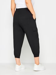 Negro - Yours Curve Cropped Cargo Harem Trousers - Imagen 3 de 5