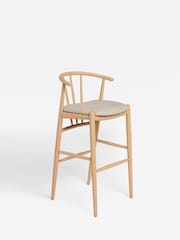 Natural Light Stockholm Soft Linen Look Leg Bar Stool - Image 3 of 7