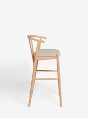 Natural Light Stockholm Soft Linen Look Leg Bar Stool - Image 5 of 7
