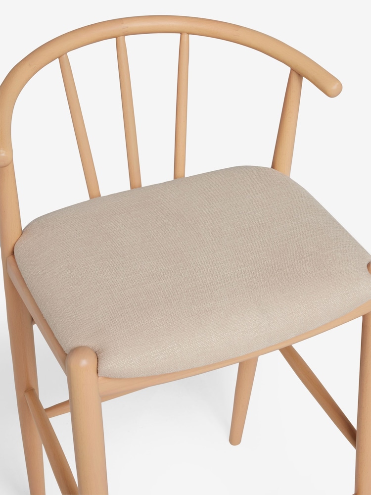 Natural Light Stockholm Soft Linen Look Leg Bar Stool - Image 7 of 7