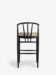 Light Natural Black Stockholm Soft Linen Look Leg Bar Stool - Image 6 of 8
