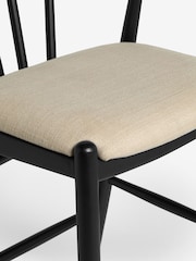 Light Natural Black Stockholm Soft Linen Look Leg Bar Stool - Image 7 of 8