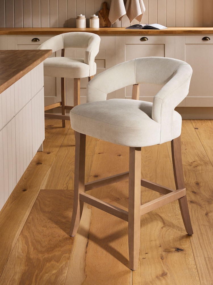 Fine Chenille Light Natural Remi Bar Stool - Image 1 of 10