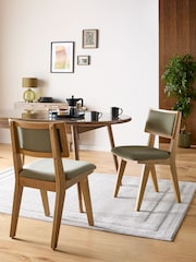 Set of 2 Soft Velvet Sage Green Abe Dining Chairs - Image 1 of 8