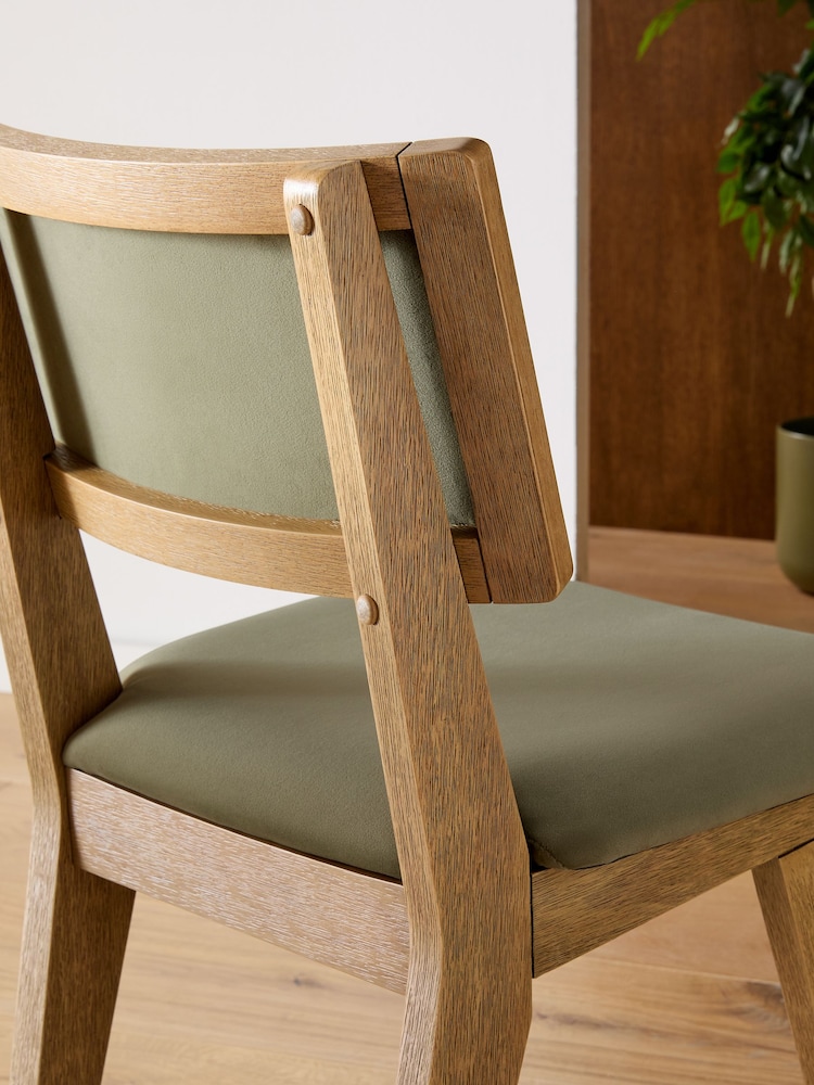 Set of 2 Soft Velvet Sage Green Abe Dining Chairs - Image 2 of 8