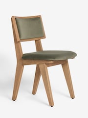 Set of 2 Soft Velvet Sage Green Abe Dining Chairs - Image 4 of 8