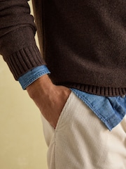 Joules 4x4 Brown Intarsia Crew Neck Jumper - Image 3 of 6
