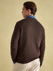Joules 4x4 Brown Intarsia Crew Neck Jumper - Image 5 of 6