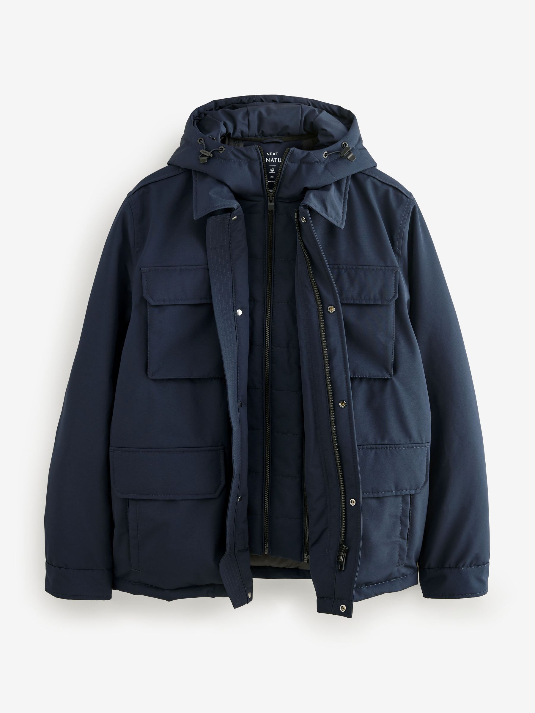 売れ筋がひ贈り物！ Navy Buy Blue Coat Waterproof Padded Pocket Four Signature 置物