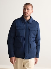 Navy Blue Signature Four Pocket Padded Waterproof Coat - Image 6 of 14