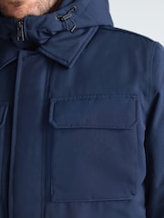 Navy Blue Signature Four Pocket Padded Waterproof Coat - Image 8 of 14