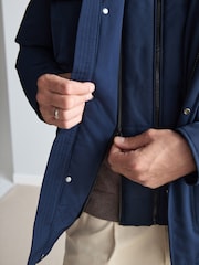 Navy Blue Signature Four Pocket Padded Waterproof Coat - Image 9 of 14