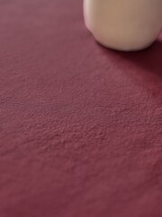 Burgundy Red Linen Look 100% Cotton Table Cloth - Image 3 of 4