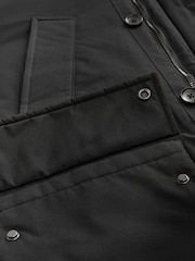 Black Shower Resistant Parka Coat Jacket - Image 10 of 12