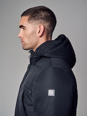Black Shower Resistant Parka Coat Jacket - Image 4 of 12