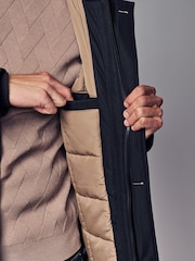 Black Shower Resistant Parka Coat Jacket - Image 6 of 12