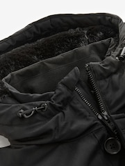Black Shower Resistant Parka Coat Jacket - Image 9 of 12