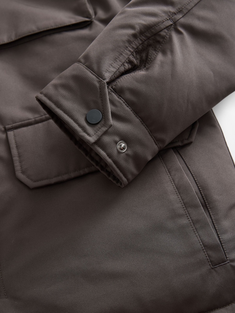 Brown Signature Four Pocket Padded Waterproof Coat - Image 11 of 11