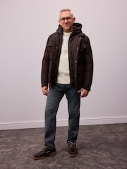 Brown Signature Four Pocket Padded Waterproof Coat - Image 2 of 11