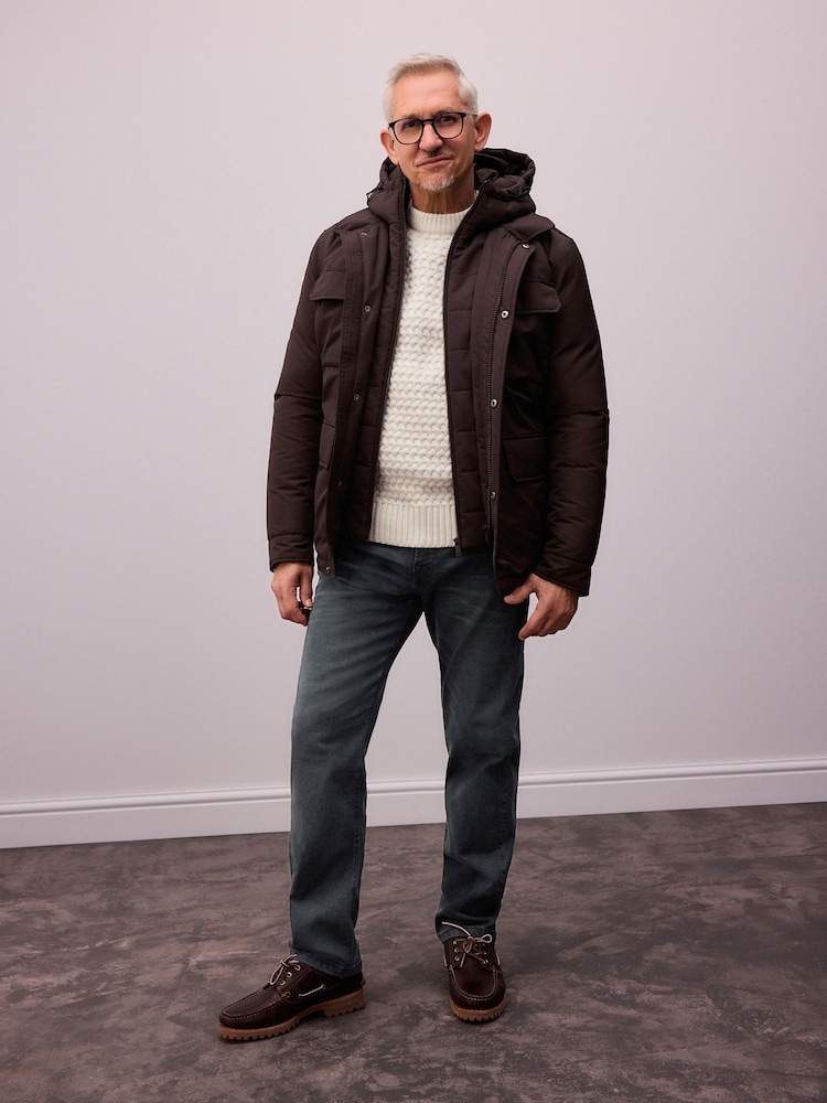 Brown Signature Four Pocket Padded Waterproof Coat - Image 2 of 11