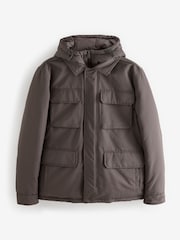 Brown Signature Four Pocket Padded Waterproof Coat - Image 6 of 11