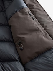 Brown Signature Four Pocket Padded Waterproof Coat - Image 9 of 11