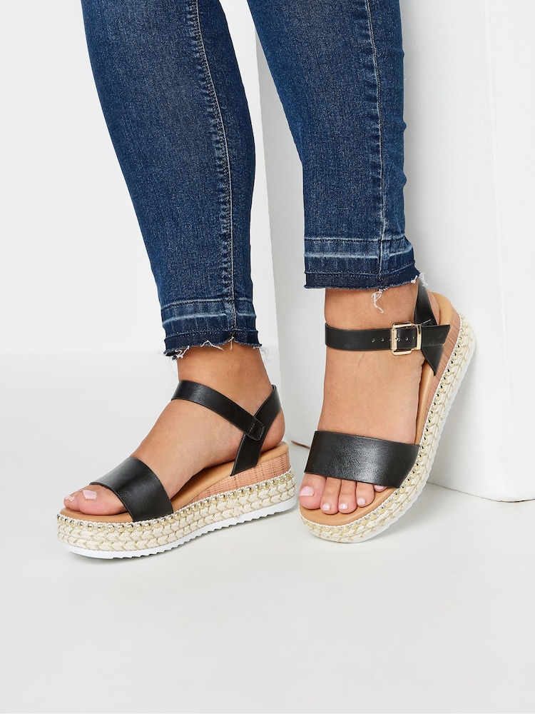 Schwarz - Yours Curve Zweiteilige Espadrilles, extraweite Passform - Bild 1 von 5 Schwarz - Yours Curve Zweiteilige Espadrilles, extraweite Passform - Bild 1 von 5
