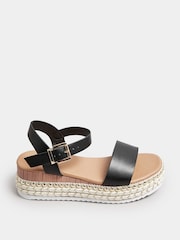 Yours Curve Black Extra-Wide Fit Two Part Espadrilles - Image 3 of 5