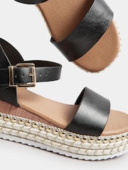 Yours Curve Black Extra-Wide Fit Two Part Espadrilles - Image 5 of 5