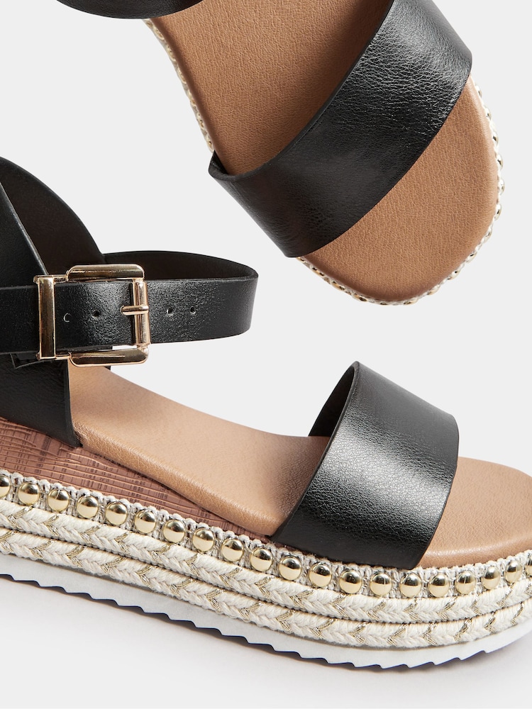 Schwarz - Yours Curve Zweiteilige Espadrilles, extraweite Passform - Bild 5 von 5 Schwarz - Yours Curve Zweiteilige Espadrilles, extraweite Passform - Bild 5 von 5