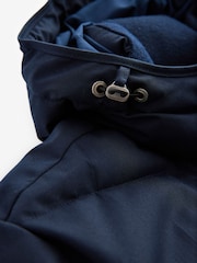 Navy Blue Shower Resistant Hooded Puffer Coat - Image 12 of 13