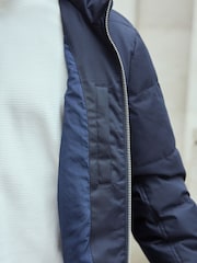 Navy Blue Shower Resistant Hooded Puffer Coat - Image 7 of 13