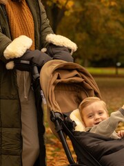 Naturally Sheepskins Black Deluxe Stroller Hand Mittens - Image 1 of 5