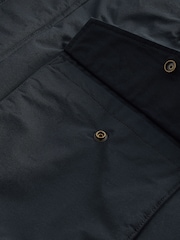 Navy Blue Shower Resistant Hooded Parka Coat - Image 11 of 12