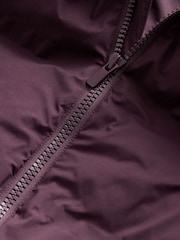 Burgundy Red Regular Length Shower Resistant Hooded Puffer Coat - Image 10 of 10