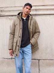 Dark Stone Shower Resistant Parka Coat Jacket - Image 1 of 13