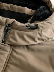 Dark Stone Shower Resistant Parka Coat Jacket - Image 10 of 13