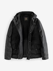 Black Shower Resistant Utility Puffer Coat - Image 9 of 11