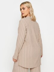 Yours Curve Brown Pinstripe Shirt - Image 5 of 5