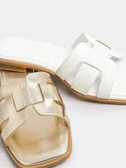Yours Curve Gold Cut Out Mule Sandals In Extra Wide EEE Fit - Image 5 of 5