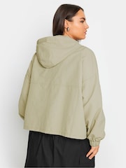 Yours Curve Stone Brown Hooded Cargo Jacket - Image 4 of 5
