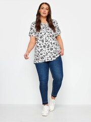 Yours Curve Black 2 PACK Floral Pintuck Henley Blouses - Image 3 of 5