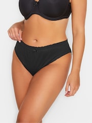 Yours Curve Black High Leg 100% Cotton Briefs 5 Pack - Image 2 of 5