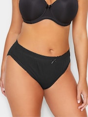 Yours Curve Black High Leg 100% Cotton Briefs 5 Pack - Image 4 of 5