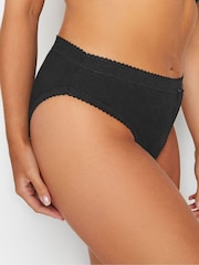Yours Curve Black High Leg 100% Cotton Briefs 5 Pack - Image 5 of 5